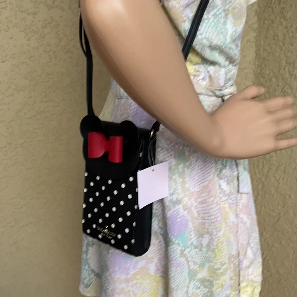 disney x kate spade new york minnie mouse north south flap phone crossbody